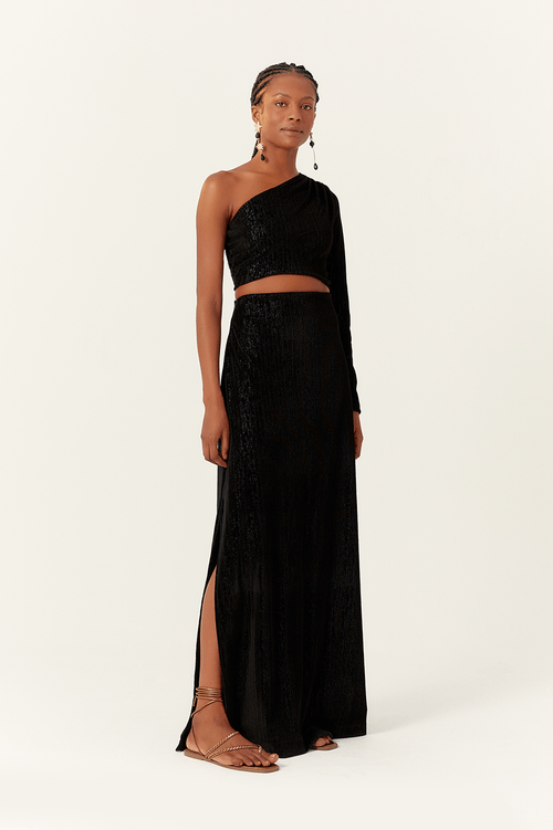 ONE SHOULDER VELVET DRESS