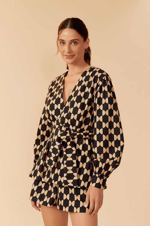 TRICOLINE GEO PRINT MANGO BLOUSE