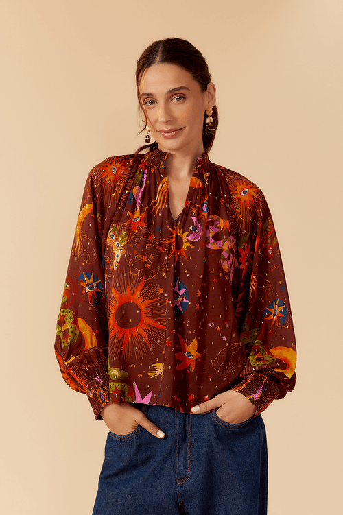 LUREX FANTASTIC PRINT BLOUSE