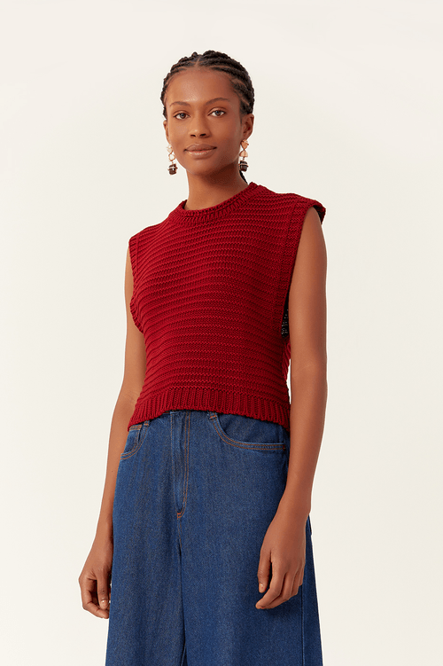 QUAD SQUARE KNIT BLOUSE