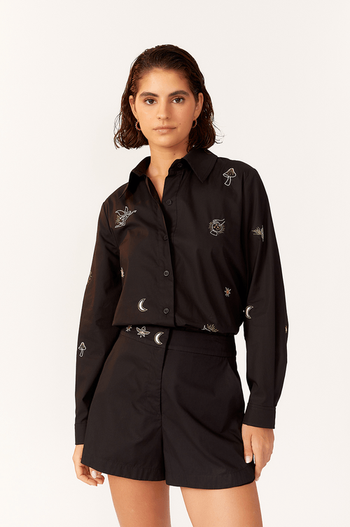 BLOUSE WITH NIGHT EMBROIDERY