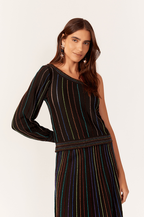 KNIT UNIVERSE STRIPE BLOUSE