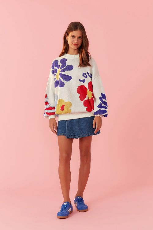 Yellow Jacquard Knitting Jacket