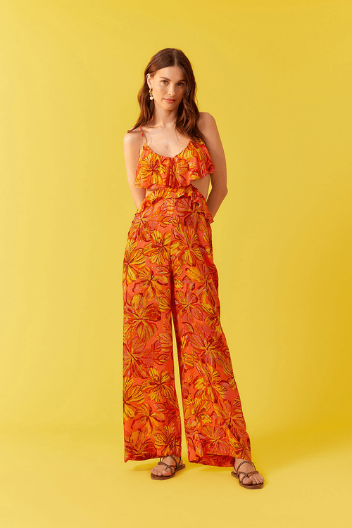 Lurex Fresh Print Jumpsuit