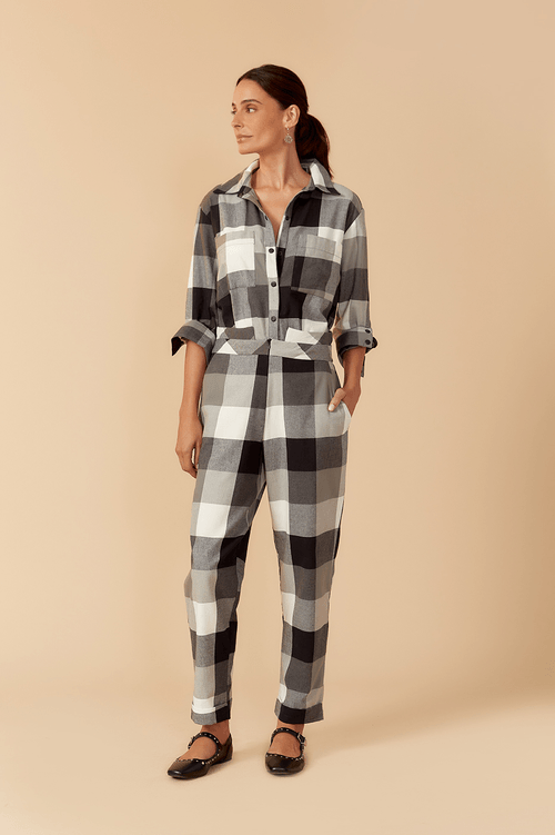 PLAID PANTS WITH WAIST DETAIL