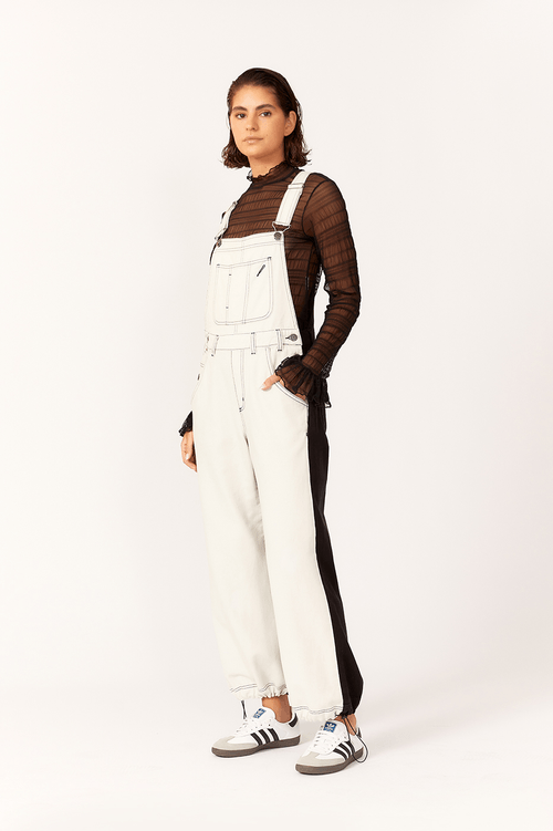 Bicolor Twill Dungarees