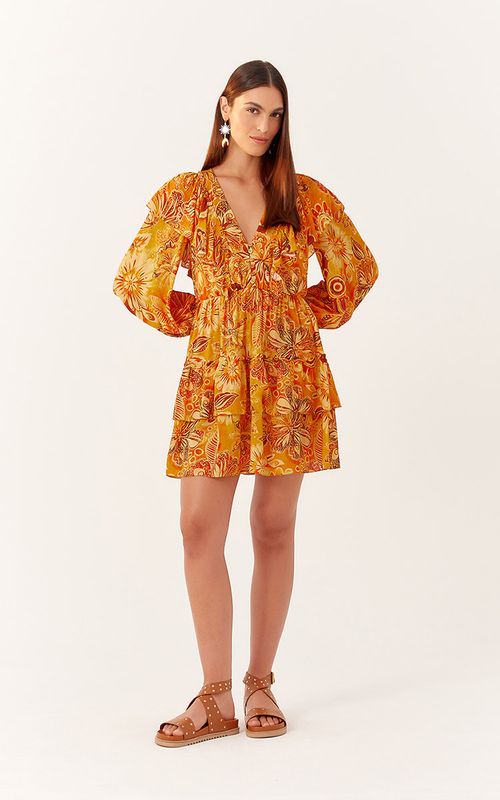 RUFFLED DRESS WITH FREE LUREX PRINT