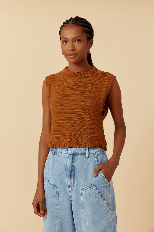 QUAD SQUARE KNIT BLOUSE