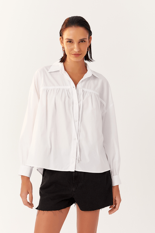 COTTON SHIRT WITH TUNNEL YOKE