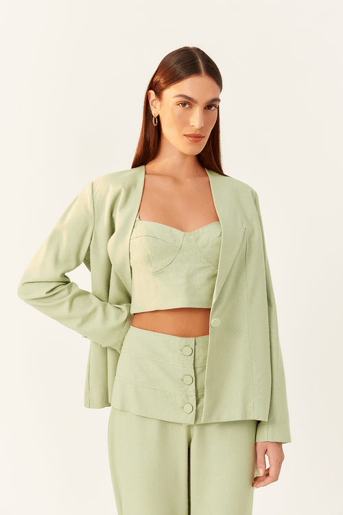 Linen Bust-Cut Top