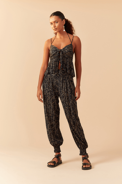 ALADIN LUREX PANTS WITH SIDERAL PRINT