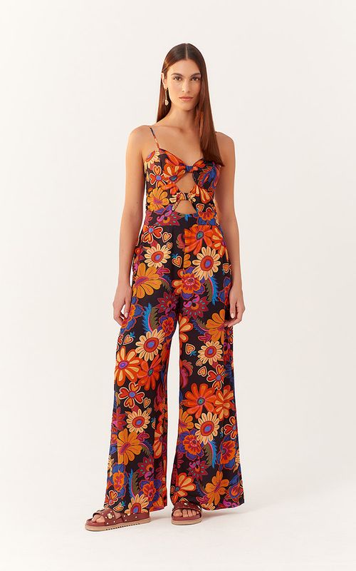JUMPSUIT WITH BUST DETAIL AND CHAMEGO PRINT