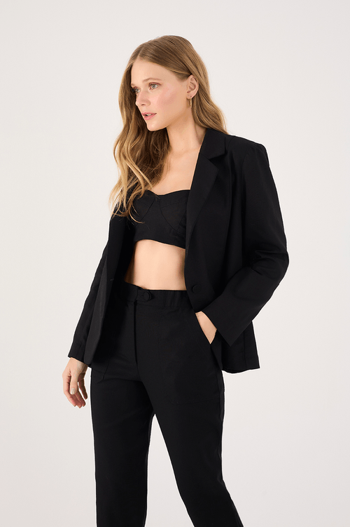 Linen Wrap Blazer