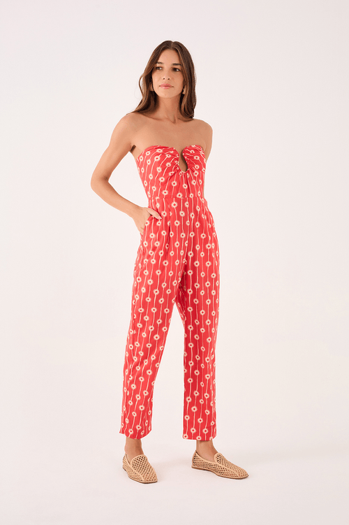 Tricoline Jumpsuit with Mist Print