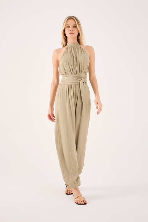 Lurex Halter Jumpsuit