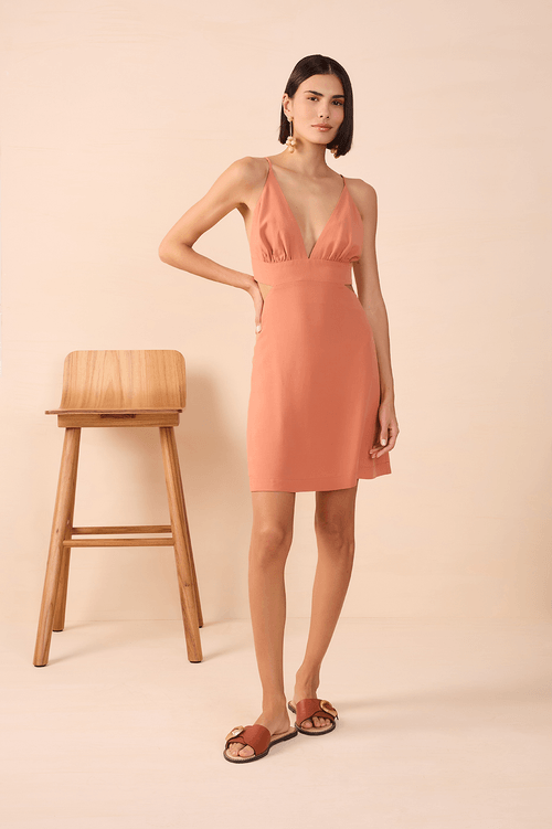 Short Dress with Cutout and Tie