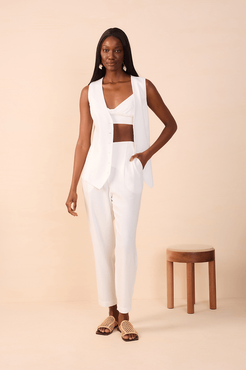 Linen Trousers with Front Pleats