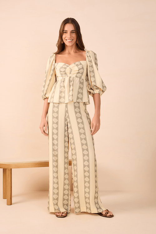 Atins Print Linen Blouse