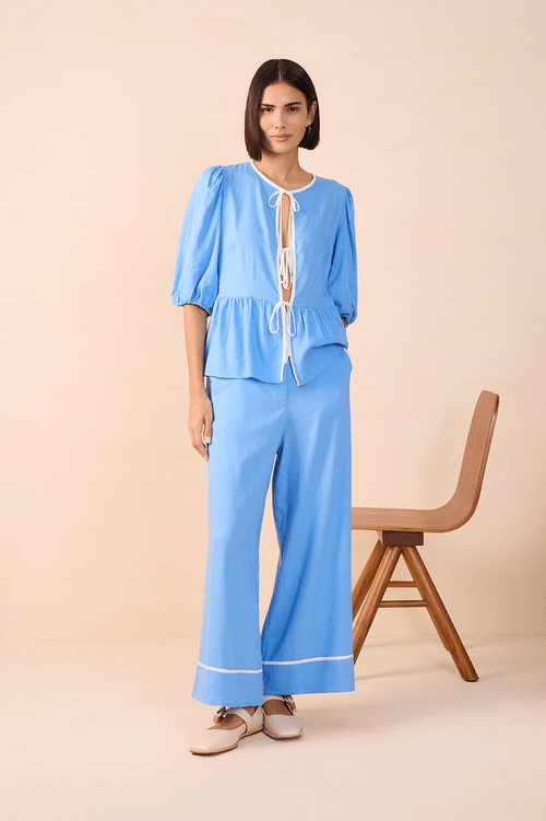 Contrasting Bias Blouse