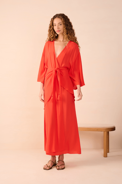 Cropped Crepe Pareo Dress