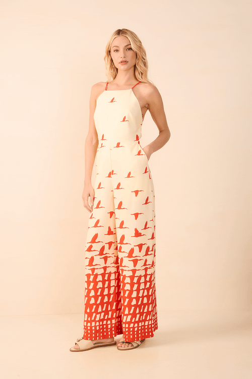 Linen Jumpsuit with Guarás Print