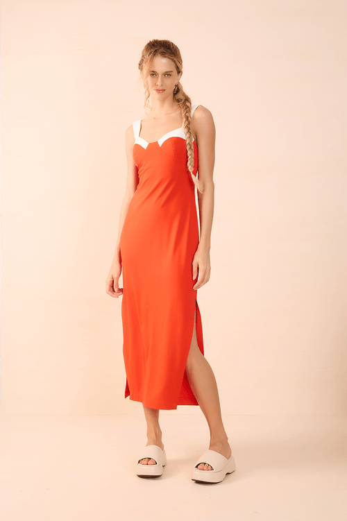 Two-tone Crepe Dress