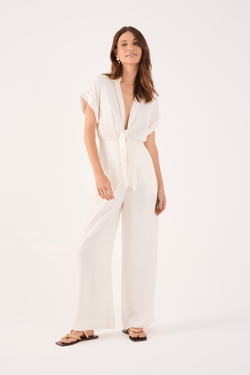 Tie Front Neckline Jumpsuit