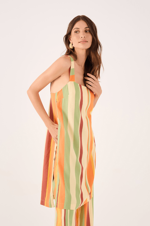 Linen Tunic with Calm Print