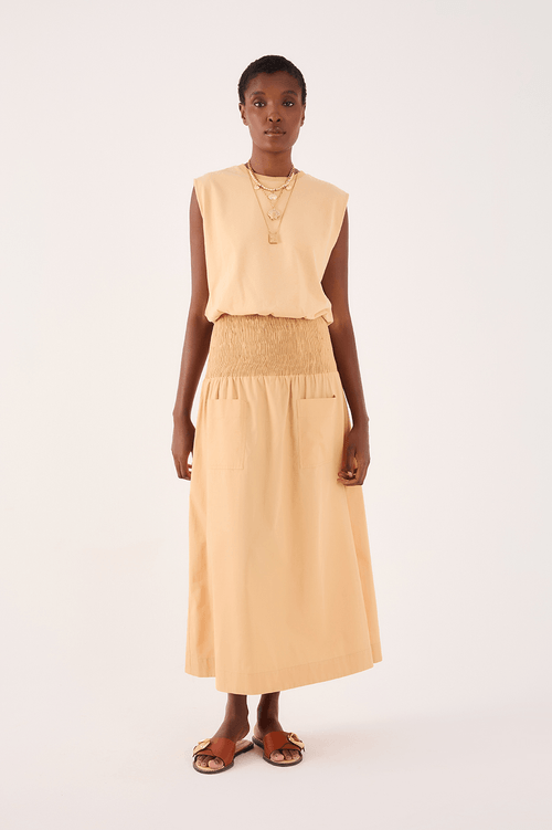 Cotton Midi Lastex Pala Skirt