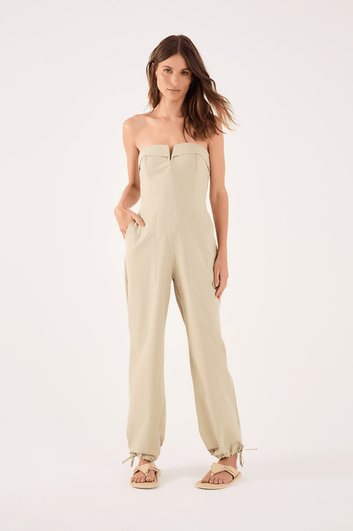 Cotton Jumpsuit V-neck