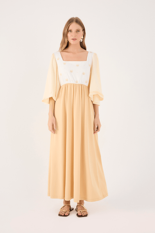 3 Color Dress With Embroidery