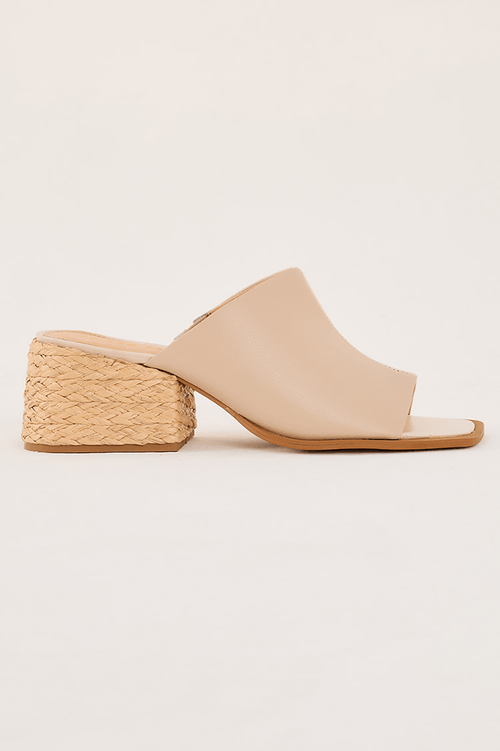 Two-tone Leather Heeled Sandal