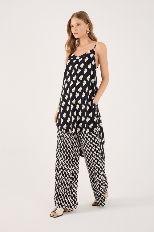 Crepe Tunic with Coastal Print