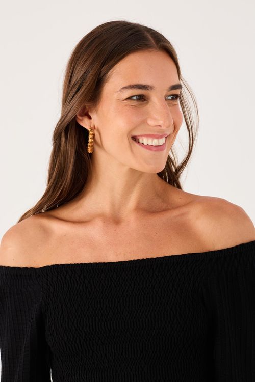 Wooden Hoop Earring
