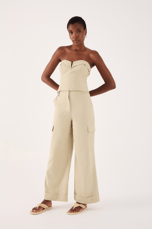 Cotton Pants with Side Pockets