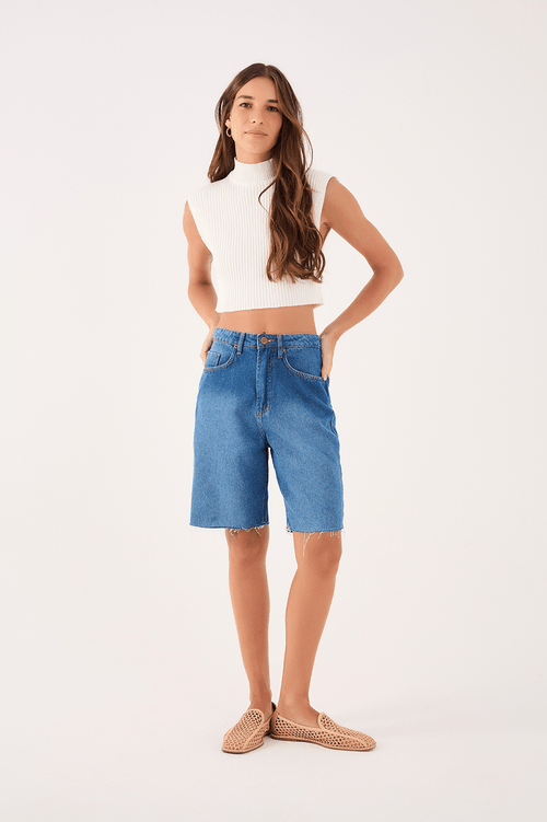 High Neck Tricot Blouse