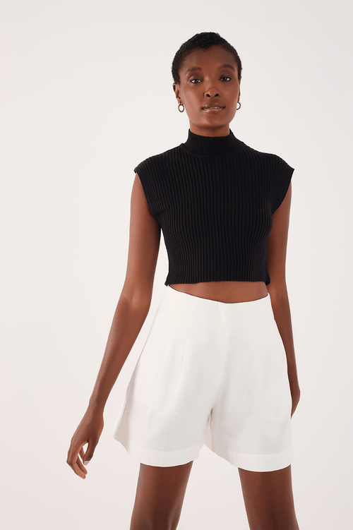 High Neck Tricot Blouse