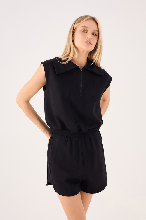 Tailored Zipper Blouse