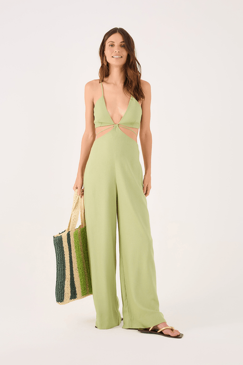 Openwork Linen Jumpsuit with Sides