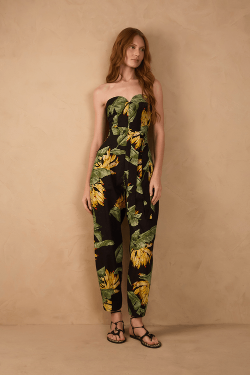 Tricoline Jumpsuit with Paradise Print