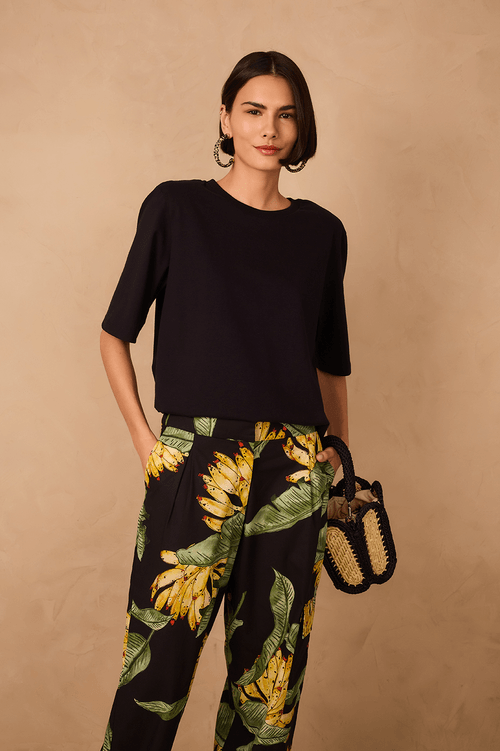 Blouse with shoulder pads