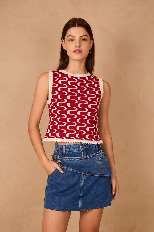 Jeans Skirt Front Detail