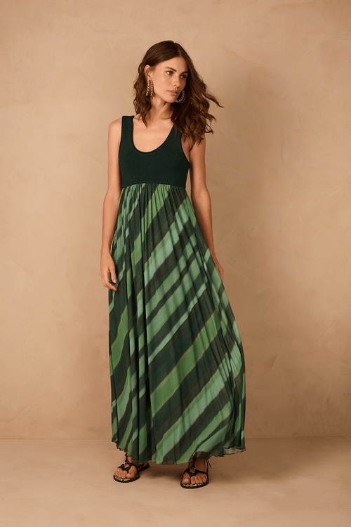 Knitted Dress with Forest Print