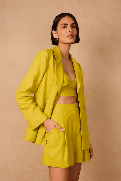 Linen Blazer with Slits