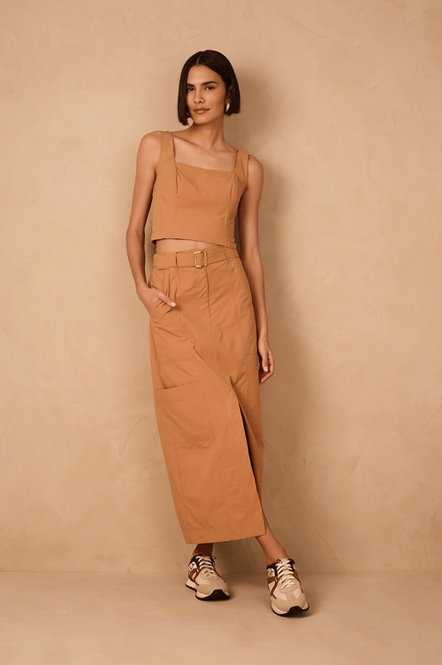 Utility Cotton Cropped Skirt