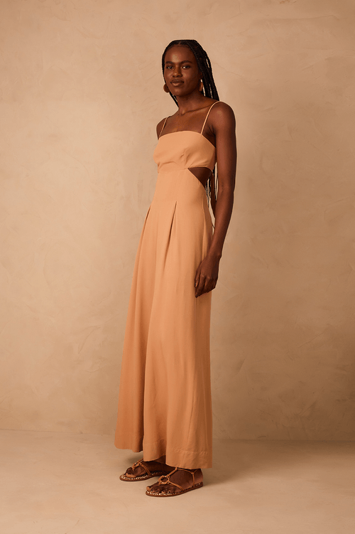 Pleated Tie-Up Jumpsuit
