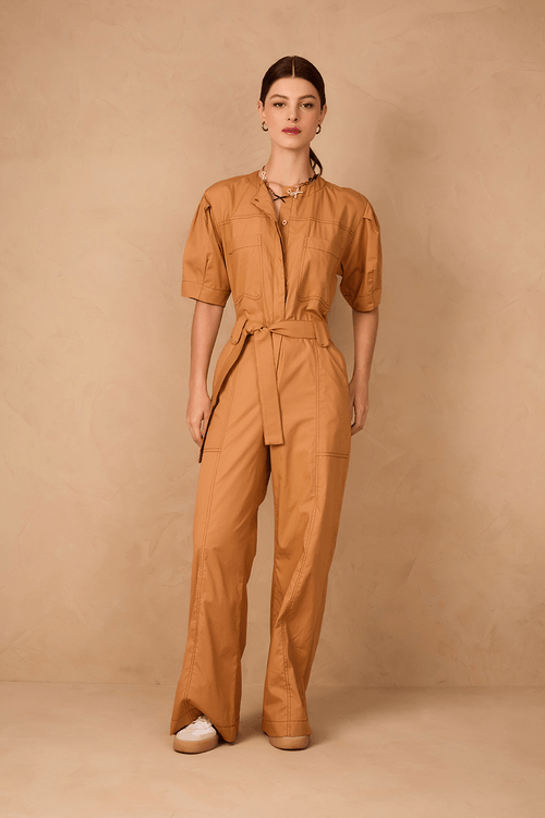 Stitched Jumpsuit with Rounded Pockets