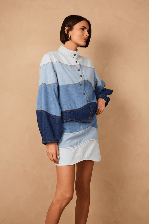 Waves Jeans Skirt