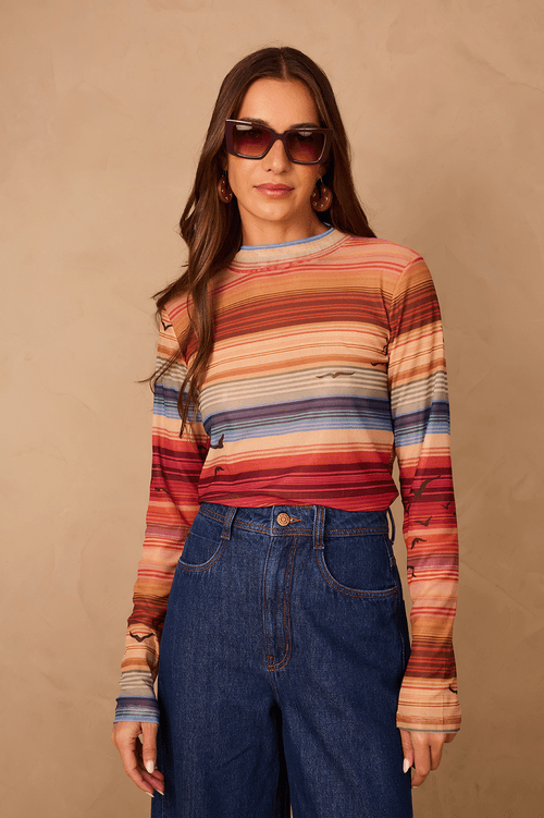 Arpoador Print Tulle Blouse