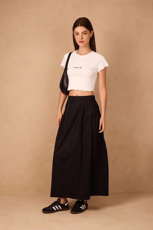 Pleated Midi Skirt